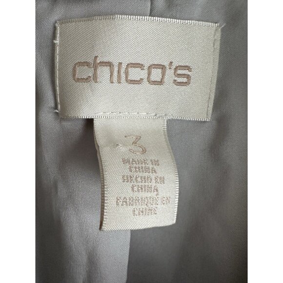 Chicos Puffer Vest Womens Large‎ 3 Silver Zip Up - Picture 3 of 9